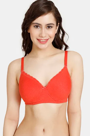 Buy Rosaline Rerooted Simplicity Padded Non Wired 3/4th Coverage T-Shirt Bra - Fiery Red